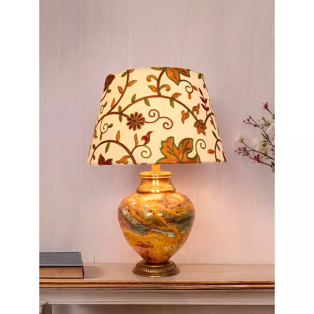 fos-lighting-table-lamp-kashmiri-embroidered-shade-table-lamp--metal-red-stone-pot-design