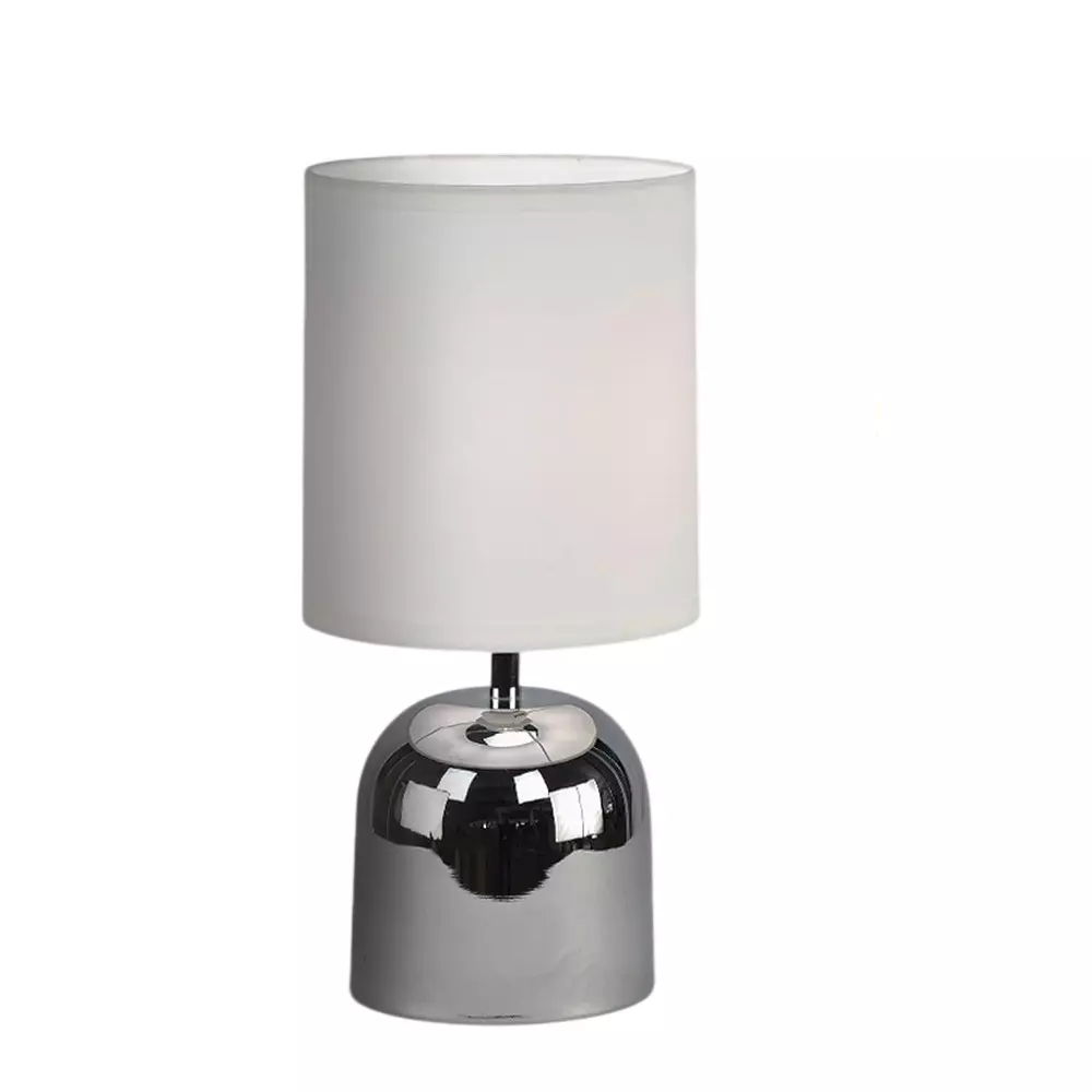 Magik 5 W Silver Shot Table Lamp E14 Bulb Base Chrome & Off White Color with Metal Base, TDSS000COW8003 (With Bulb)