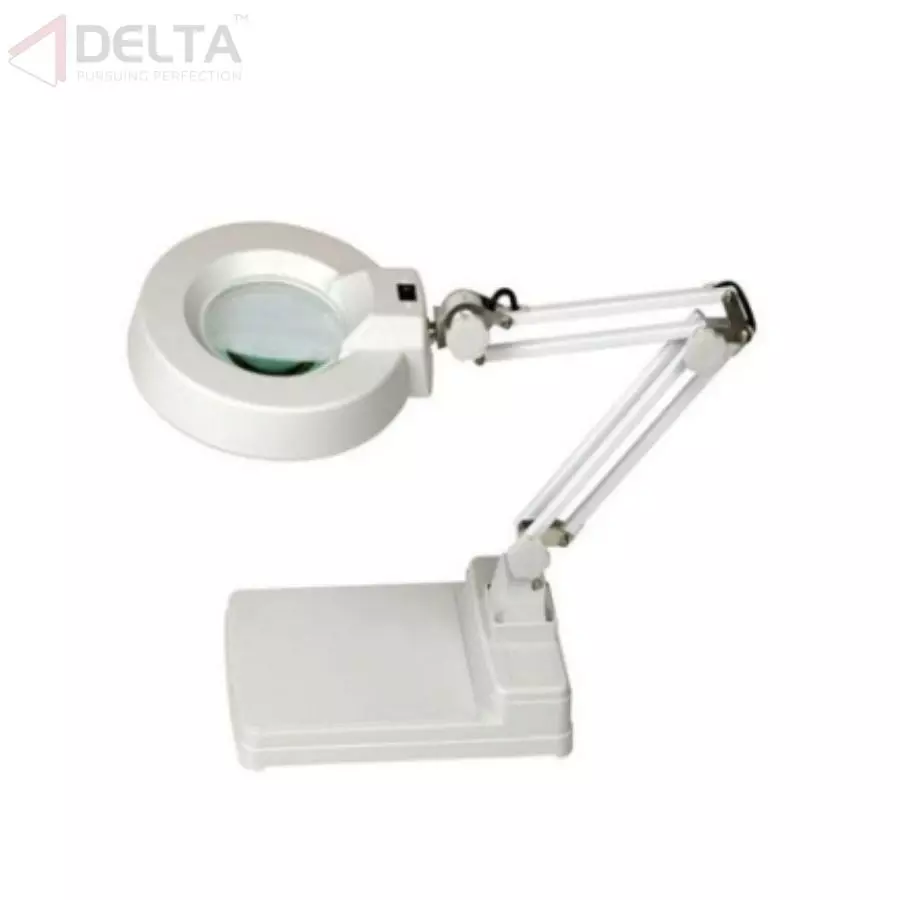 DELTA 20X Magnification 5 inch Lens White Table Top Led Magnifying Lamp With Base 10 W, 120