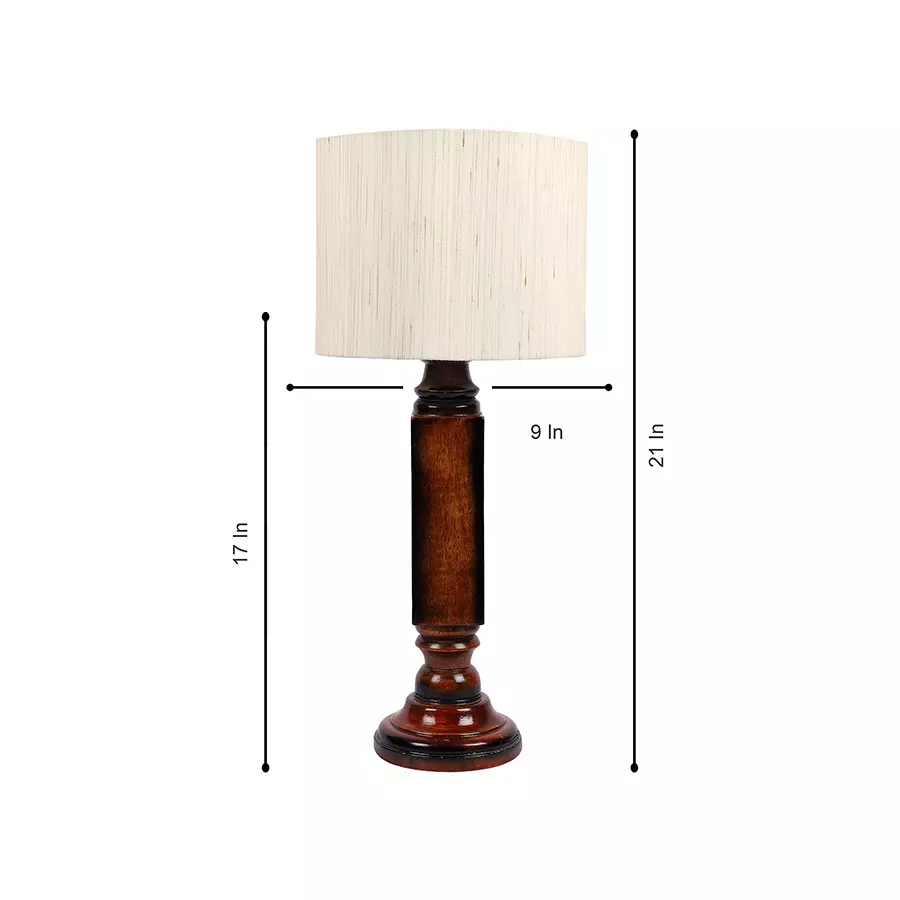 Tucasa NTU-185 B-22 Table Lamp with Wood Base (Beige)