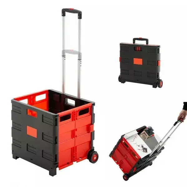 bigapple-collapsible-hand-rolling-crate-plastic-40-kg-load-capacity-with-adjustable-telescoping-handle