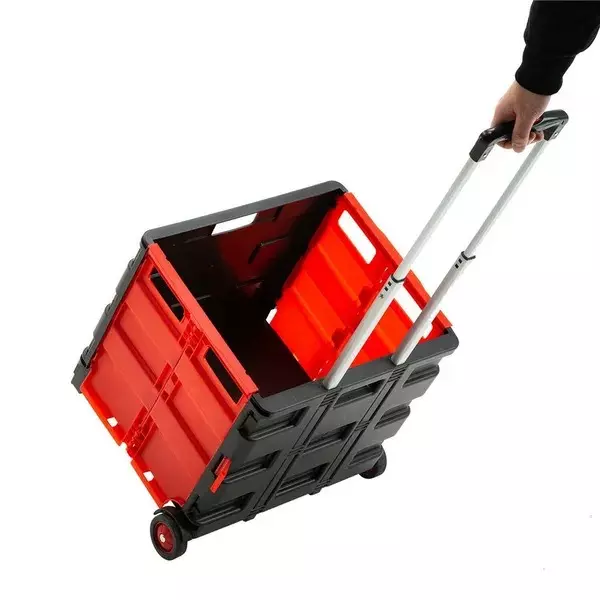 bigapple-collapsible-hand-rolling-crate-plastic-40-kg-load-capacity-with-adjustable-telescoping-handle