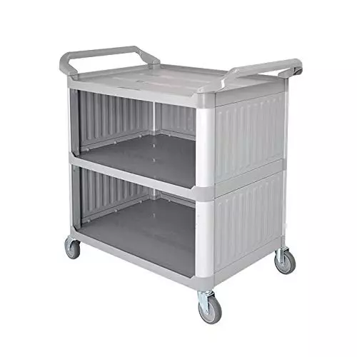 BIGAPPLE Rolling Service Cart Plastic 3 Shelves 250 Kg Load Capacity 100 mm (4 inch) Wheel Size