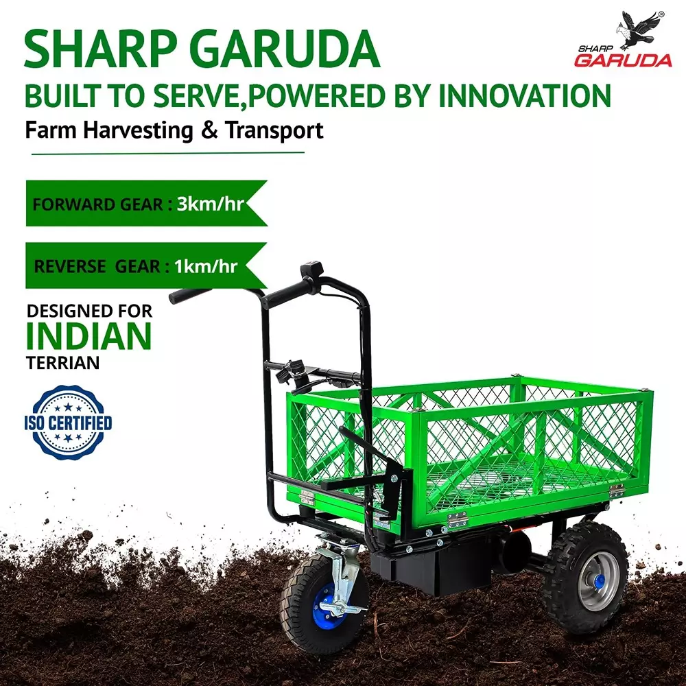 sharp-garuda-battery-operated-mini-dumper-trolley-200-kg-load-capacity-for-garden-construction-warehouse-material-transport