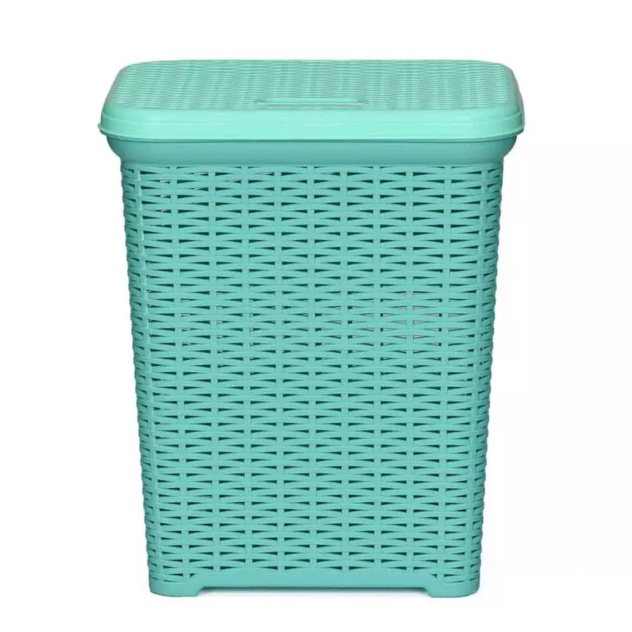 Nilkamal Elegance Laundry Basket 35 L Storage Capacity Sapphire Blue & Sea Blue Color