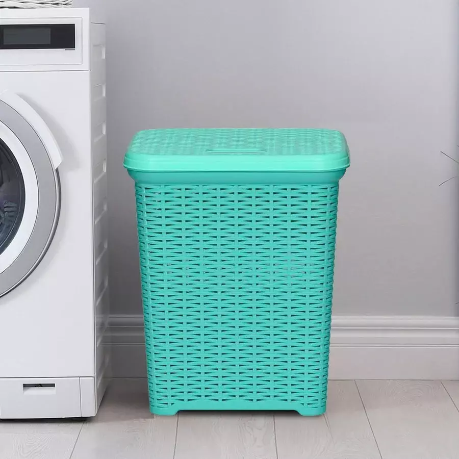 nilkamal-elegance-laundry-basket-35-l-storage-capacity-sapphire-blue-sea-blue-color