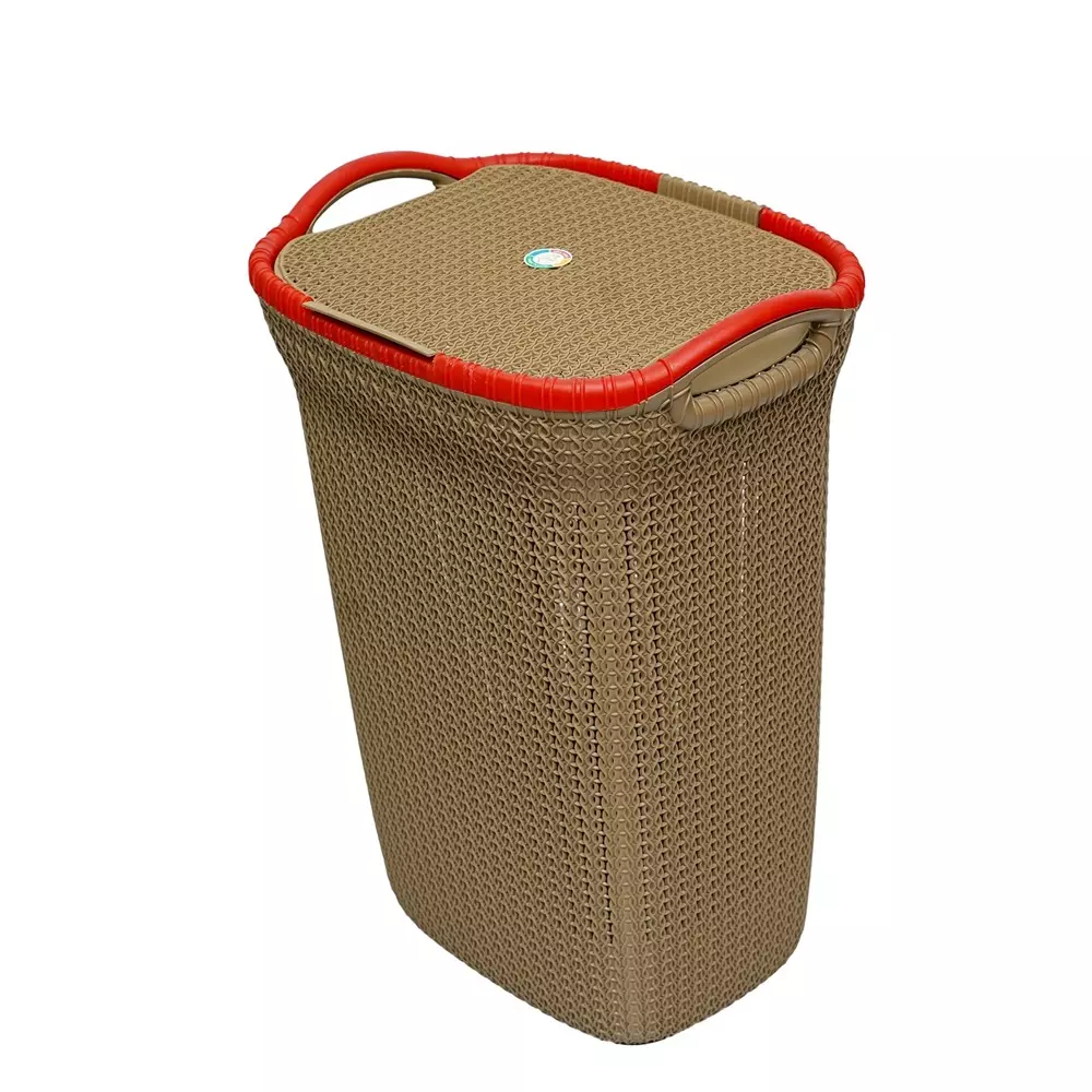 Mango MARINA Laundry Basket 355.6x457.2x609.6 mm, Dark Beige-Red