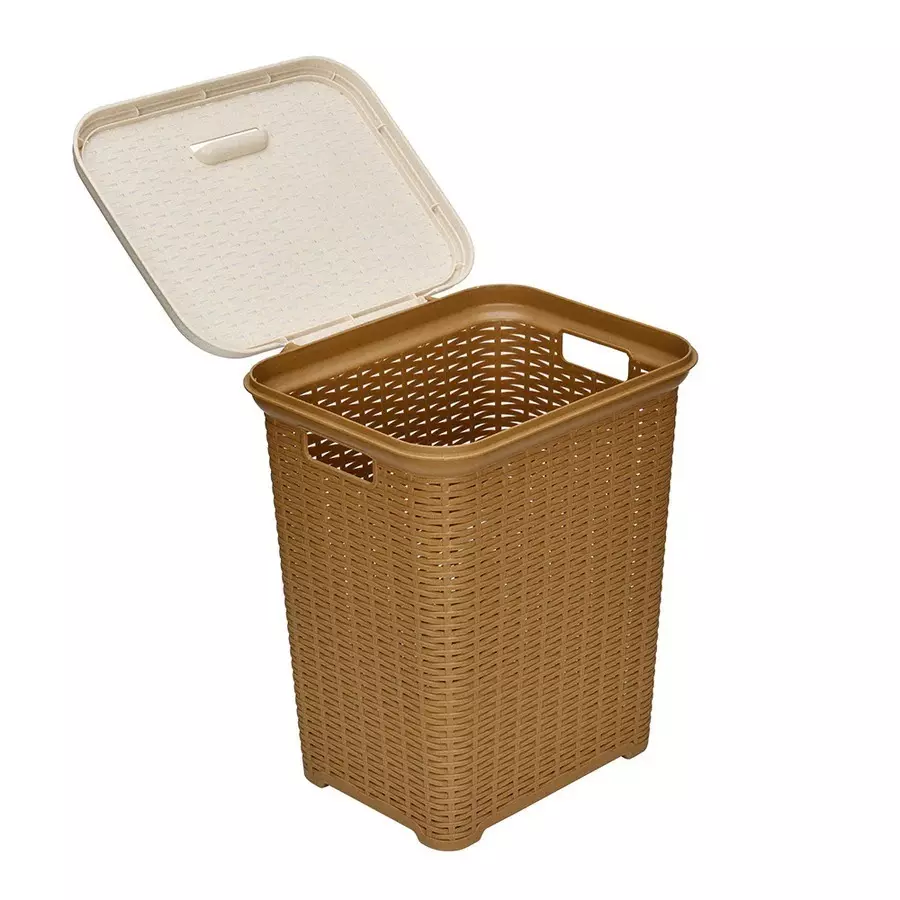 nilkamal-elegance-laundry-basket-35-l-storage-capacity-sandy-brown-marble-cream-color