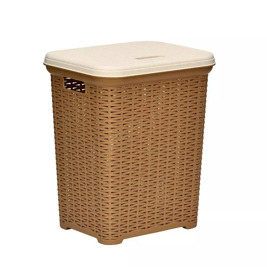 nilkamal-elegance-laundry-basket-35-l-storage-capacity-sandy-brown-marble-cream-color
