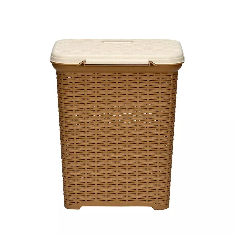 nilkamal-elegance-laundry-basket-35-l-storage-capacity-sandy-brown-marble-cream-color