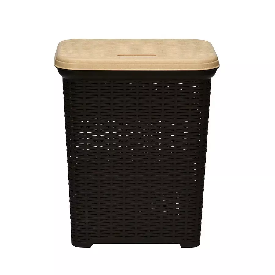 Nilkamal Elegance Laundry Basket 35 L Storage Capacity Season Rust Brown & Marble Beige Color