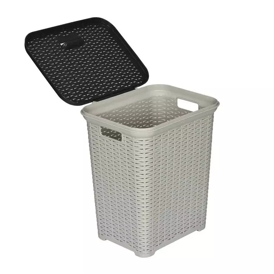 nilkamal-elegance-laundry-basket-35-l-storage-capacity-silky-grey-charcoal-grey-color