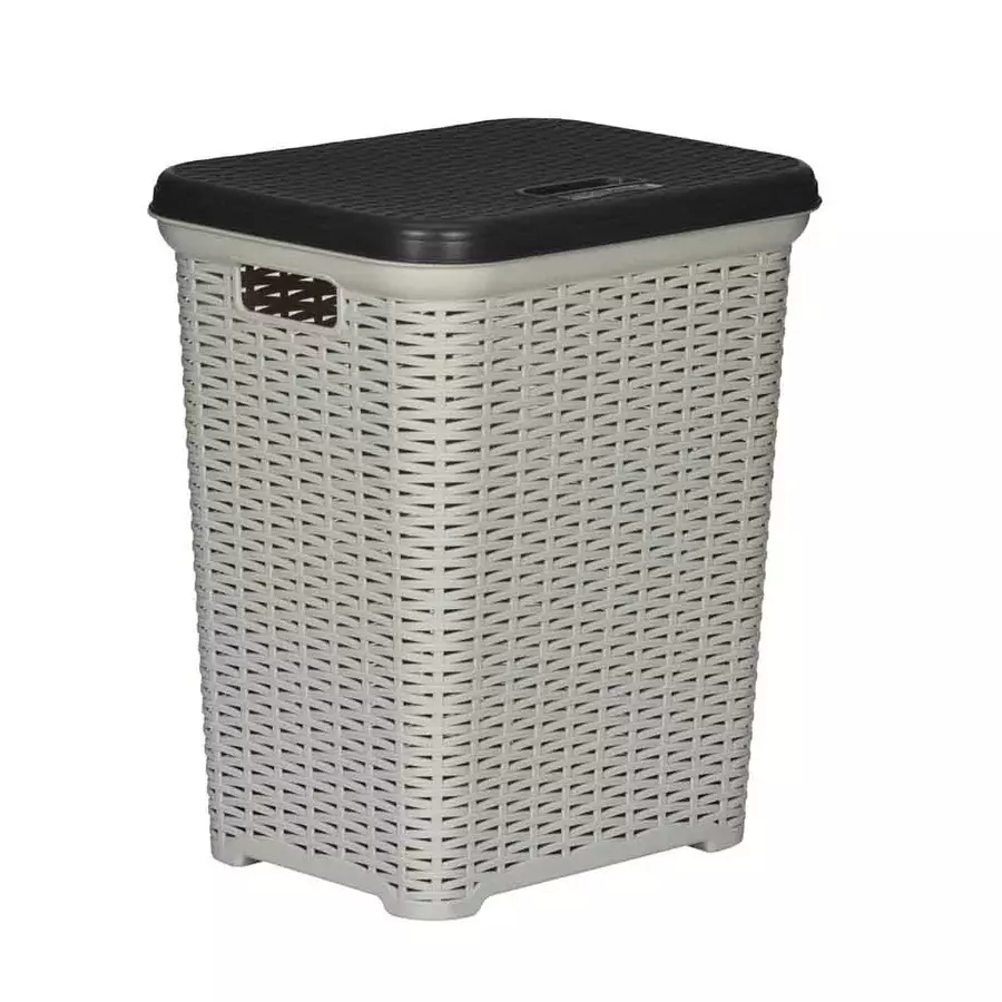 nilkamal-elegance-laundry-basket-35-l-storage-capacity-silky-grey-charcoal-grey-color