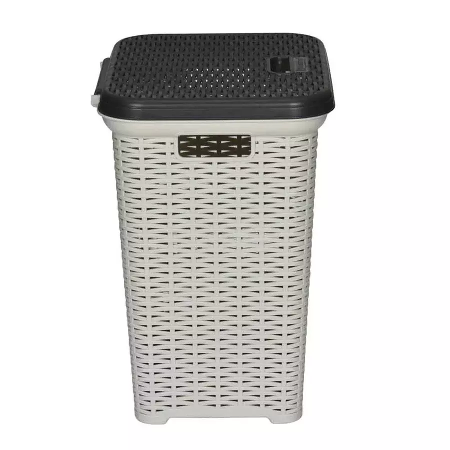 nilkamal-elegance-laundry-basket-35-l-storage-capacity-silky-grey-charcoal-grey-color