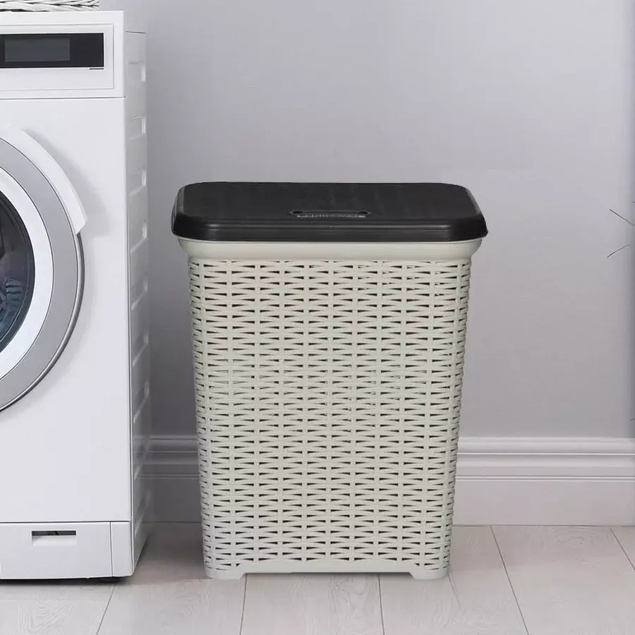 nilkamal-elegance-laundry-basket-35-l-storage-capacity-silky-grey-charcoal-grey-color