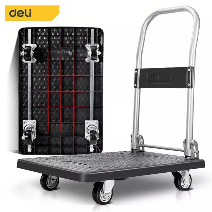 DELI Flat Cart Trolley 66x40 cm, 100 Kg Load Capacity, DL6110