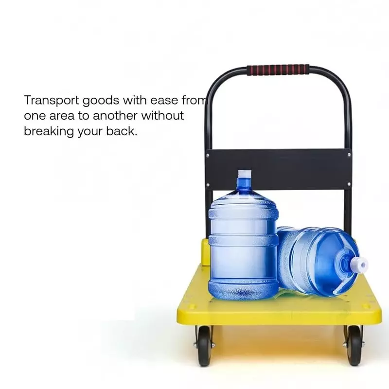 hartley-300kg-plastic-with-steel-tube-under-the-platform-foldable-hand-truck-with-360-rotating-tpr-wheels-cushioned-grip-handle-industrial-warehouse-office-home-use-90x60-cm-yellow