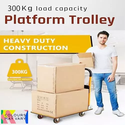 malfah-enterprises-foldable-platform-trolley-with-swivel-wheels-5-wheels-600-kg-load-capacity-alloy-steel-yellow-black-for-industrial-use