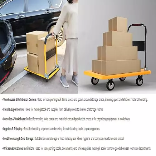 malfah-enterprises-foldable-platform-trolley-with-swivel-wheels-5-wheels-600-kg-load-capacity-alloy-steel-yellow-black-for-industrial-use