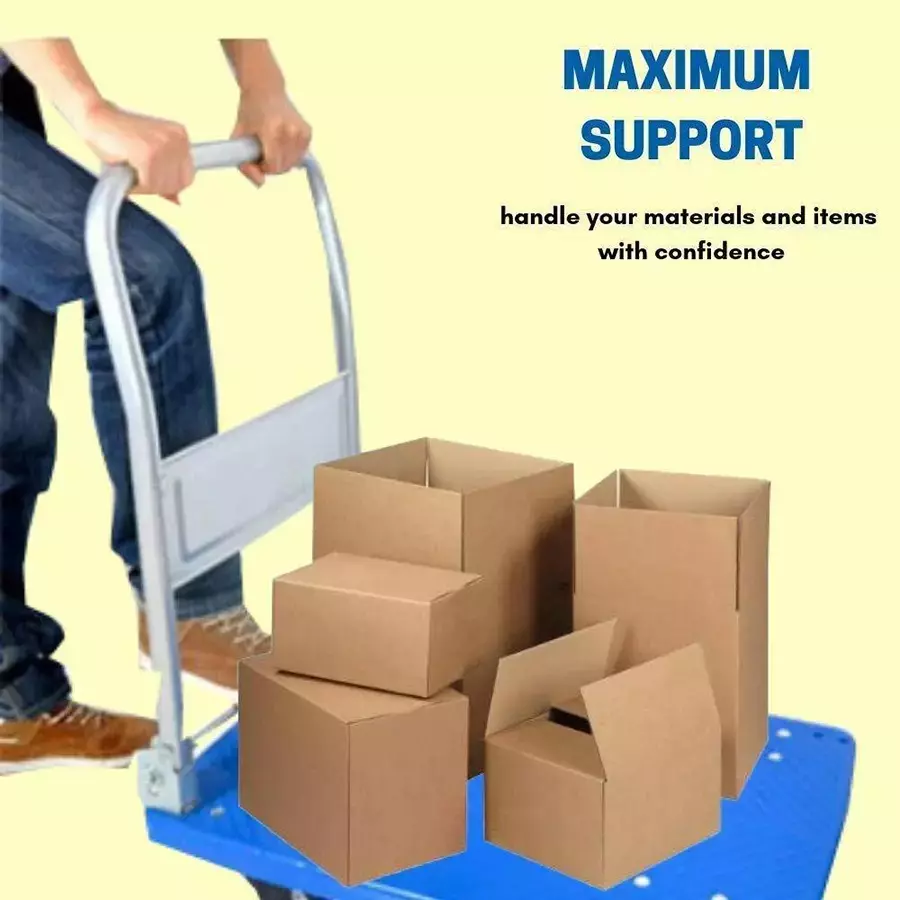 Fulcrum Folding Handle Type Platform Trolley with PU Wheel 300 Kg Load Capacity