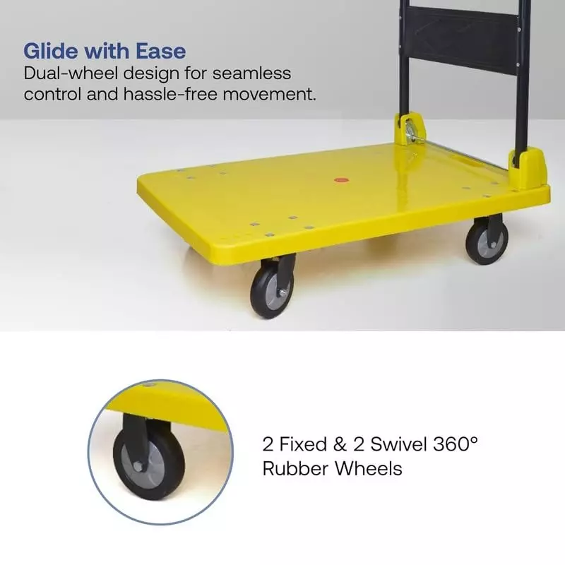 hartley-400kg-plastic-with-steel-tube-under-the-platform-foldable-hand-truck-with-360-rotating-tpr-wheels-cushioned-grip-handle-industrial-warehouse-office-home-use-90x60-cm-yellow
