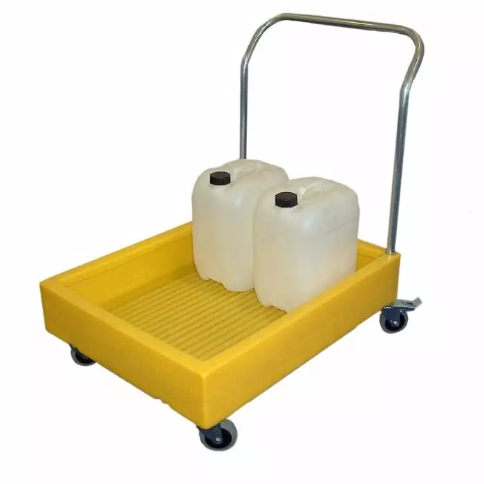 Ecospill Solid-Sided PE Platform Trolley 1000x700x300 mm 300 Kg Load, P3250907