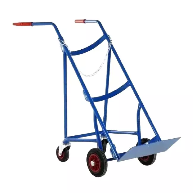 Excmach Single Cylinder Trolley Stainless Steel Hand Operated for Material Handling
