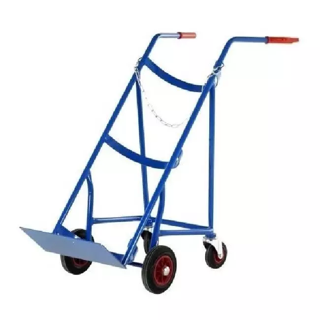 Excmach Single Cylinder Trolley Stainless Steel Hand Operated for Material Handling