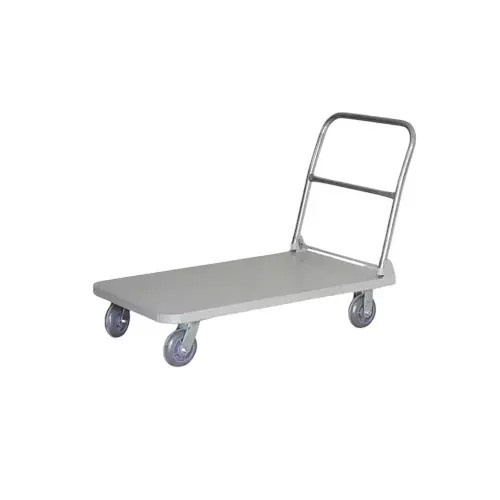 GENERIC Foldable Platform Trolley Iron 300 Kg Load Capacity 4 Wheel Silver for Home, Logistics, Warehouse & Office Use