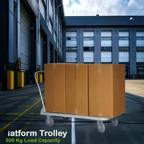 generic-foldable-platform-trolley-iron-300-kg-load-capacity-4-wheel-silver-for-home-logistics-warehouse-office-use