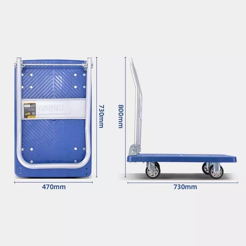 DELI Flat Cart Trolley 47x71 cm, 150 Kg Load Capacity, DL6111