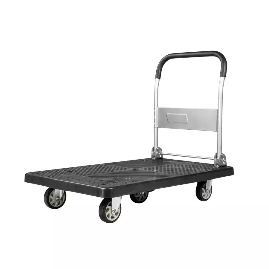 GENERIC Foldable Platform Trolley Plastic 200 Kg Load Capacity 72x48 cm with Chrome Steel Handle