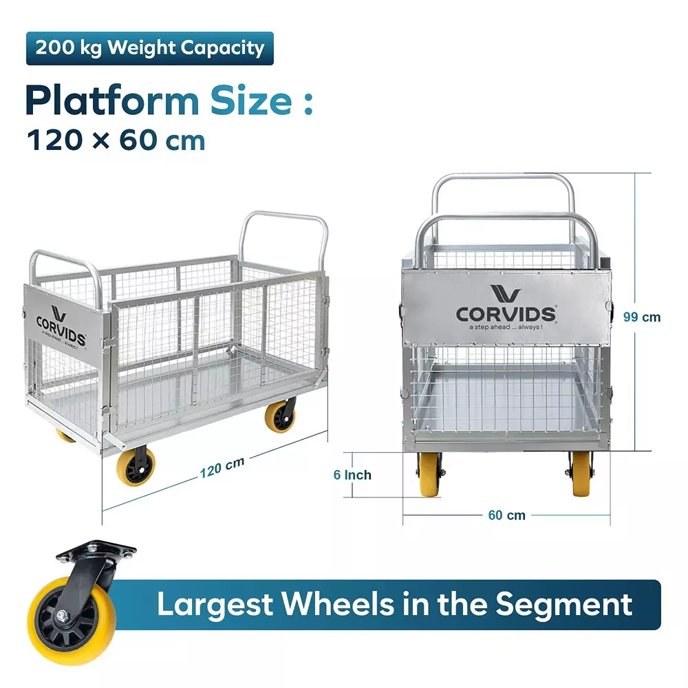 corvids-platform-trolley-6-inch-1524-mm-caster-wheel-diameter-and-200-kg-load-capacity