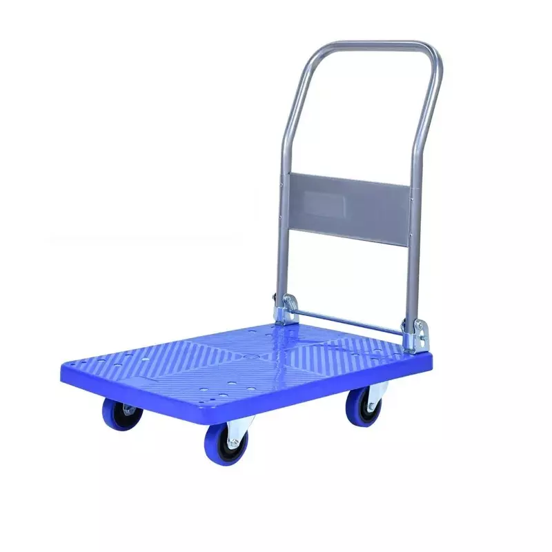 GENERIC Foldable Plastic Platform Trolley 72.5 x 48.5 x 82.5 cm Blue 150 Kg Load Capacity, TI-PQ-20515
