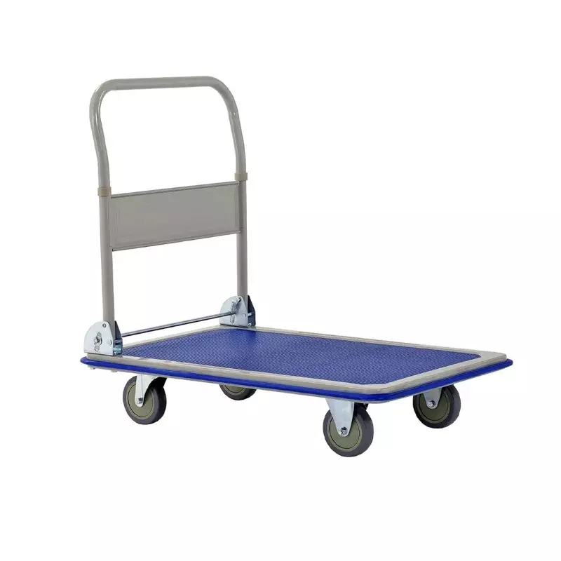 GENERIC Foldable Metal Platform Trolley 75 x 50 x 86 cm Blue 150 Kg Load Capacity, TI-PQ-20494