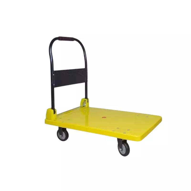 GENERIC Foldable Platform Trolley Plastic 400 Kg Load Capacity 90x60 cm with 360° Rotating TPR Wheels & Cushioned Grip Handle