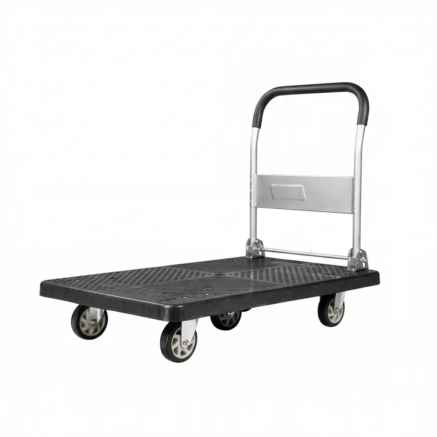 Hartley Foldable Platform Trolley Plastic 400 Kg Load Capacity 90x60 cm with Chrome Steel Handle