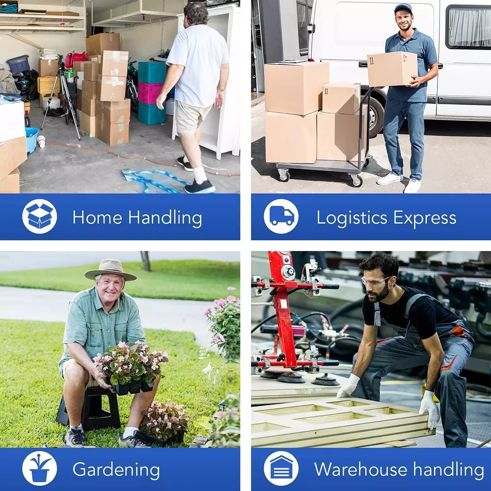 Hartley Foldable Platform Trolley 300 Kg Load Capacity Ergonomic Handle 4 Wheel Alloy Steel Blue & Black