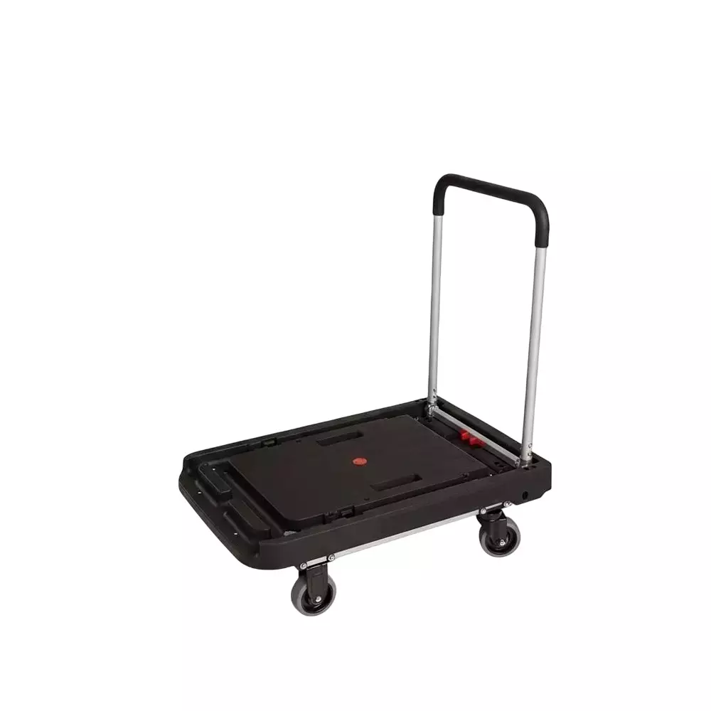GENERIC Foldable Platform Trolley Plastic 150 Kg Load Capacity 72x48 cm Upto 86 cm with Telescoping Handle