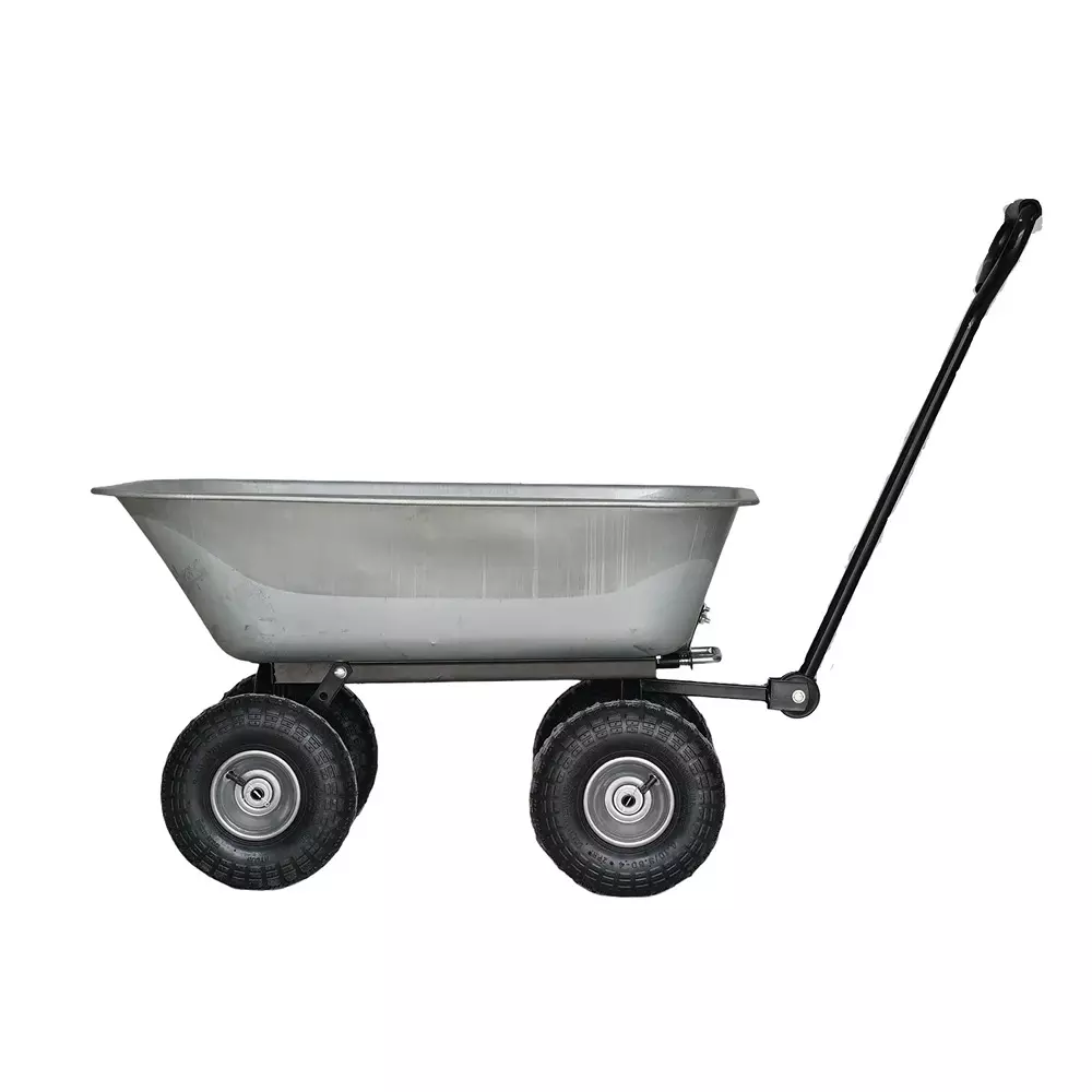 BIGAPPLE Dump Cart Trolley Metal 300 Kg Load Capacity 940x520x215 mm Load Size Grey