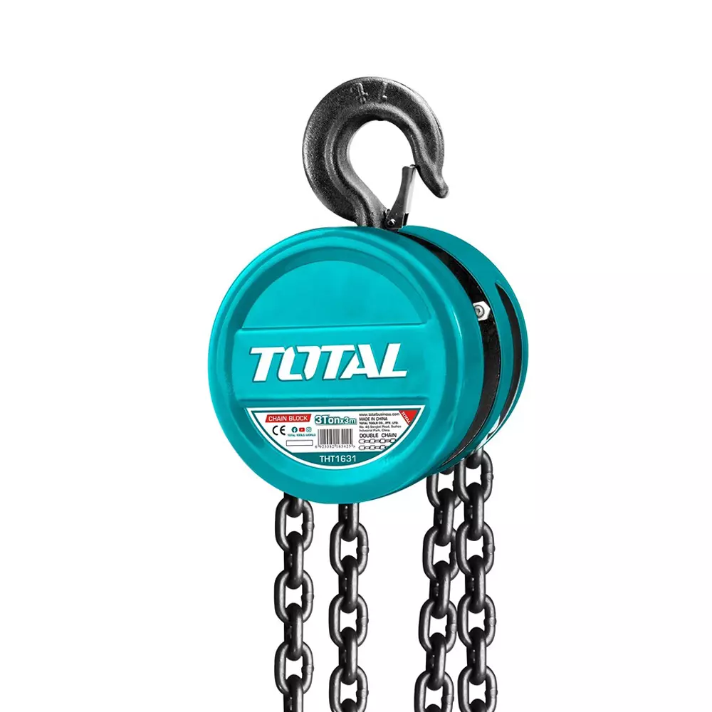 Total Chain Block Dual Chain Manual Hoist 3 Ton Capacity 3 m Lift Height, THT1631