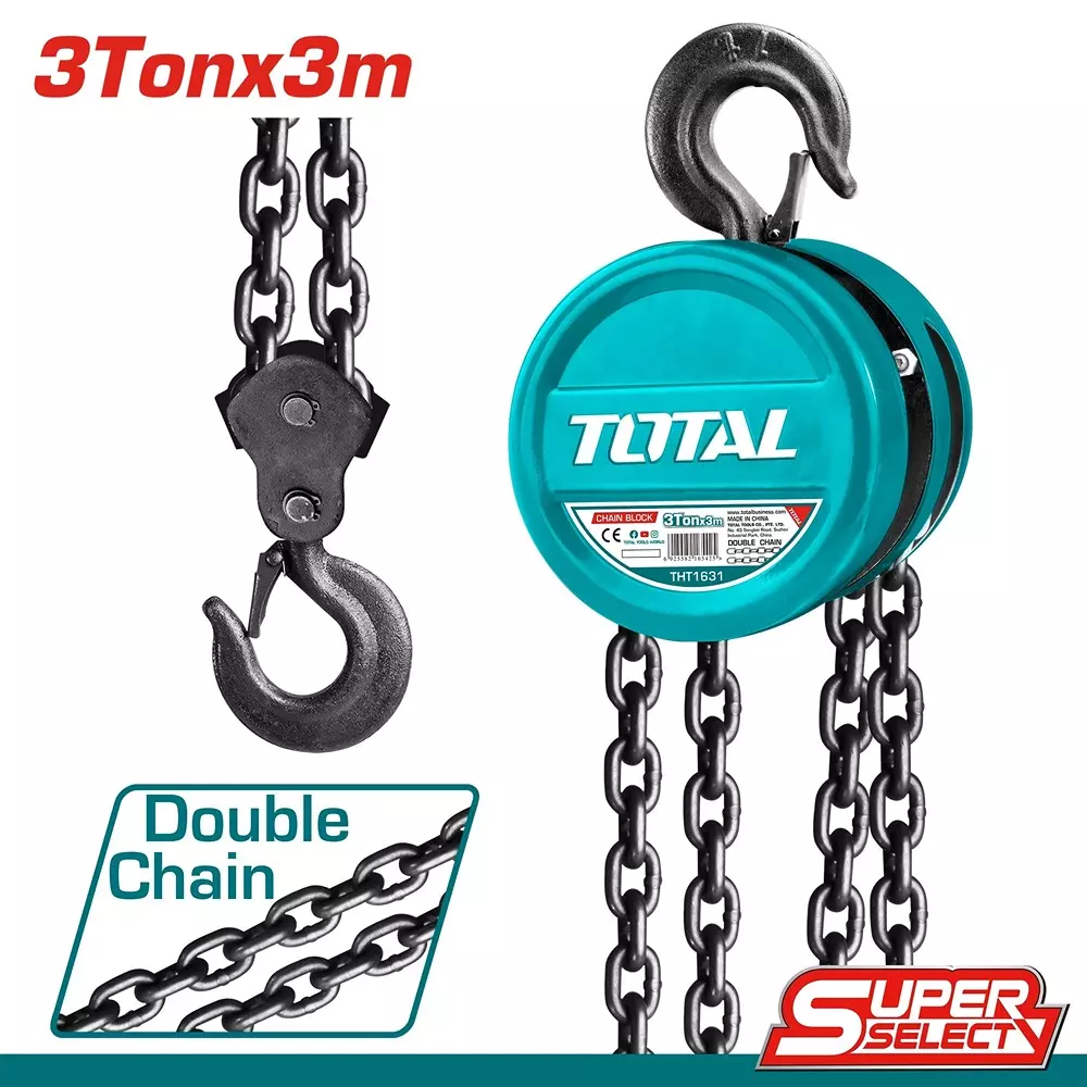 total-chain-block-dual-chain-manual-hoist-3-ton-capacity-3-m-lift-height-tht1631