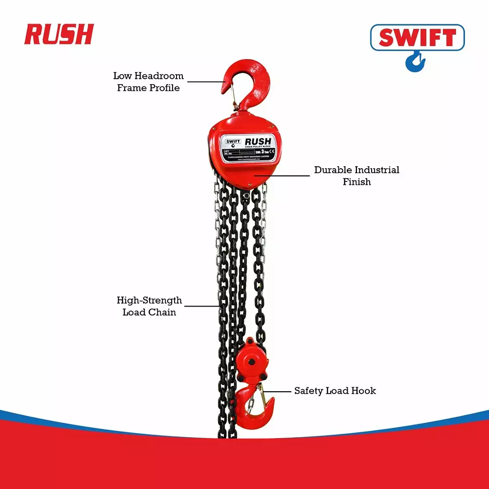 swift-rush-chain-pulley-block-3000-kg-3-ton-lifting-capacity-2-no-of-fall-3-m-lifting-height