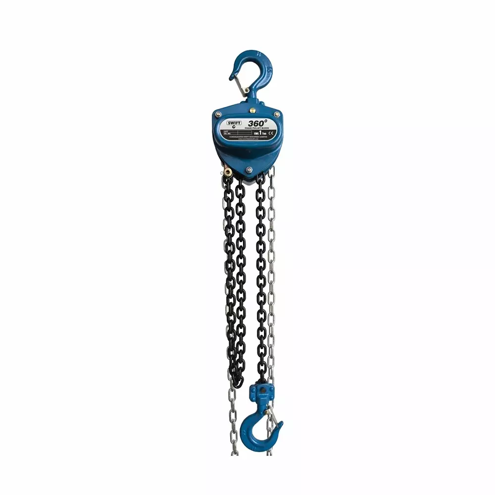 SWIFT 360° Chain Pulley Block Alloy steel Chain G80 Grade IS 3832 Design Standard (Lifting Capacity : 0.5 - 10 Ton)