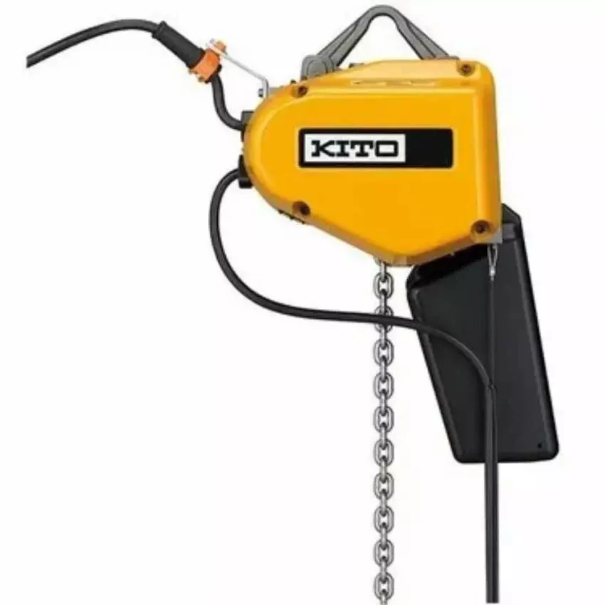 Kito Electric Chain Hoist Yellow 3 m Lifting Height 0.5 Ton Lifting Capacity, EQ005IS