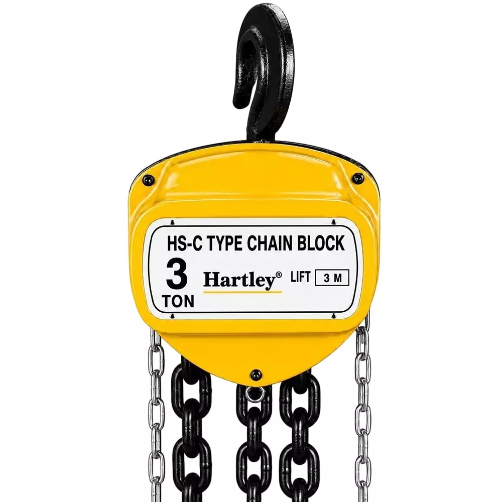 Hartley Chain Pulley Block 3 Ton (3000 Kg) Load Capacity 3 m Lift Height 6 mm Chain Diameter