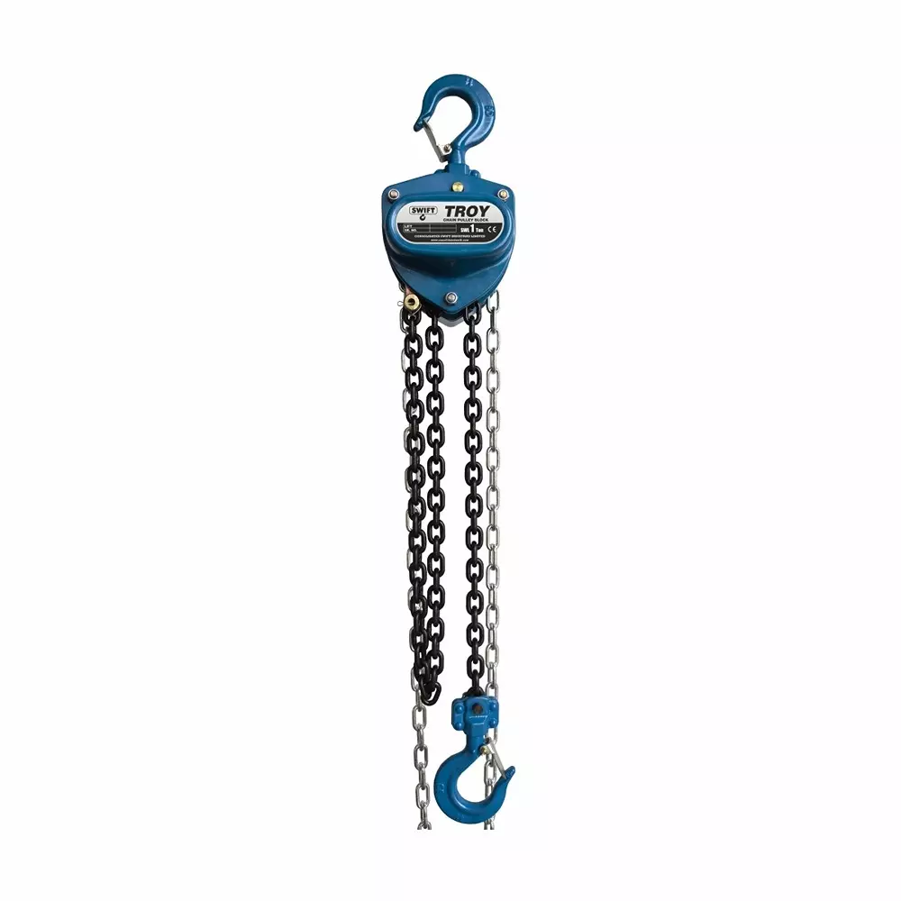 SWIFT Troy Chain Pulley Block 1000 Kg (1 Ton) Lifting Capacity 1 No. of Fall 3 m Lifting Height