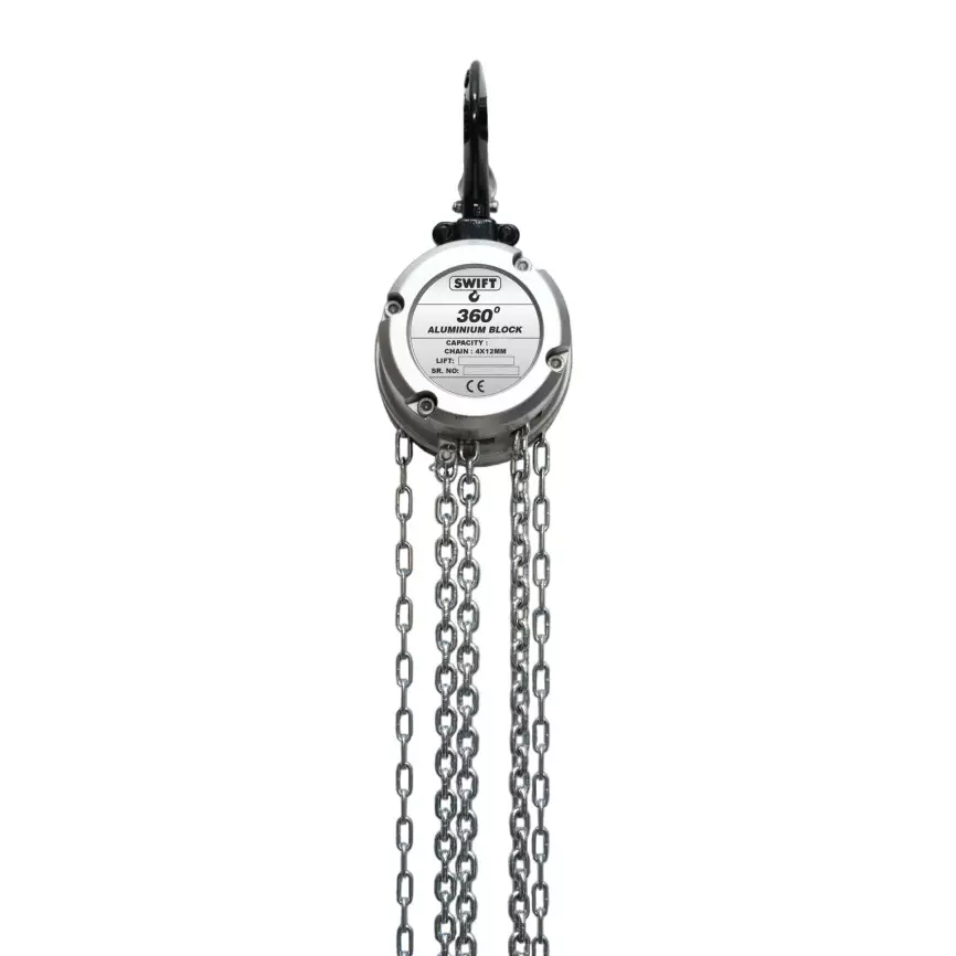 SWIFT 360° Chain Pulley Block 500 Kg (0.5 Ton) Lifting Capacity 1 No. of Fall 2.5 m Lifting Height