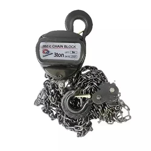 Crown Power Chain Pulley Block 3000 Kg (3 Ton) Load Capacity 3 m Lifting Height With 8 mm Load Chain