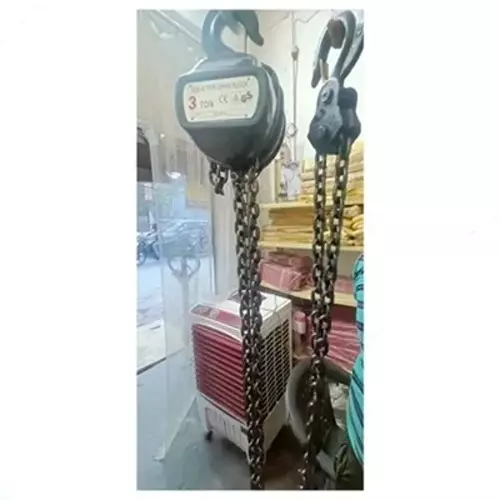 Crown Power Chain Pulley Block 3000 Kg (3 Ton) Load Capacity 3 m Lifting Height With 8 mm Load Chain
